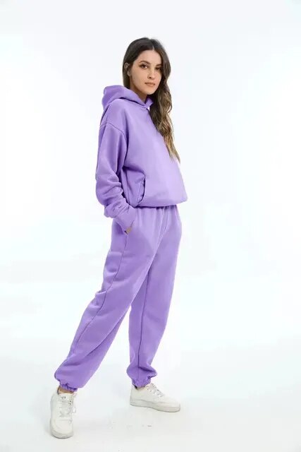 Womens Tracksuit Set Polyester Relaxed Fit