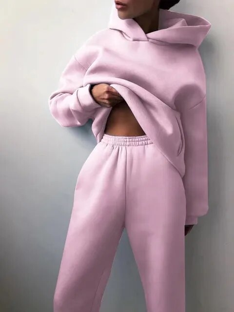 Womens Tracksuit Set Polyester Relaxed Fit