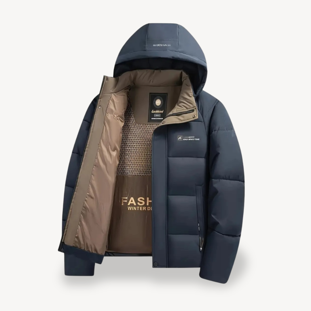Mens Insulated Puffer Jacket with Hood Technical Fit - BritishMode