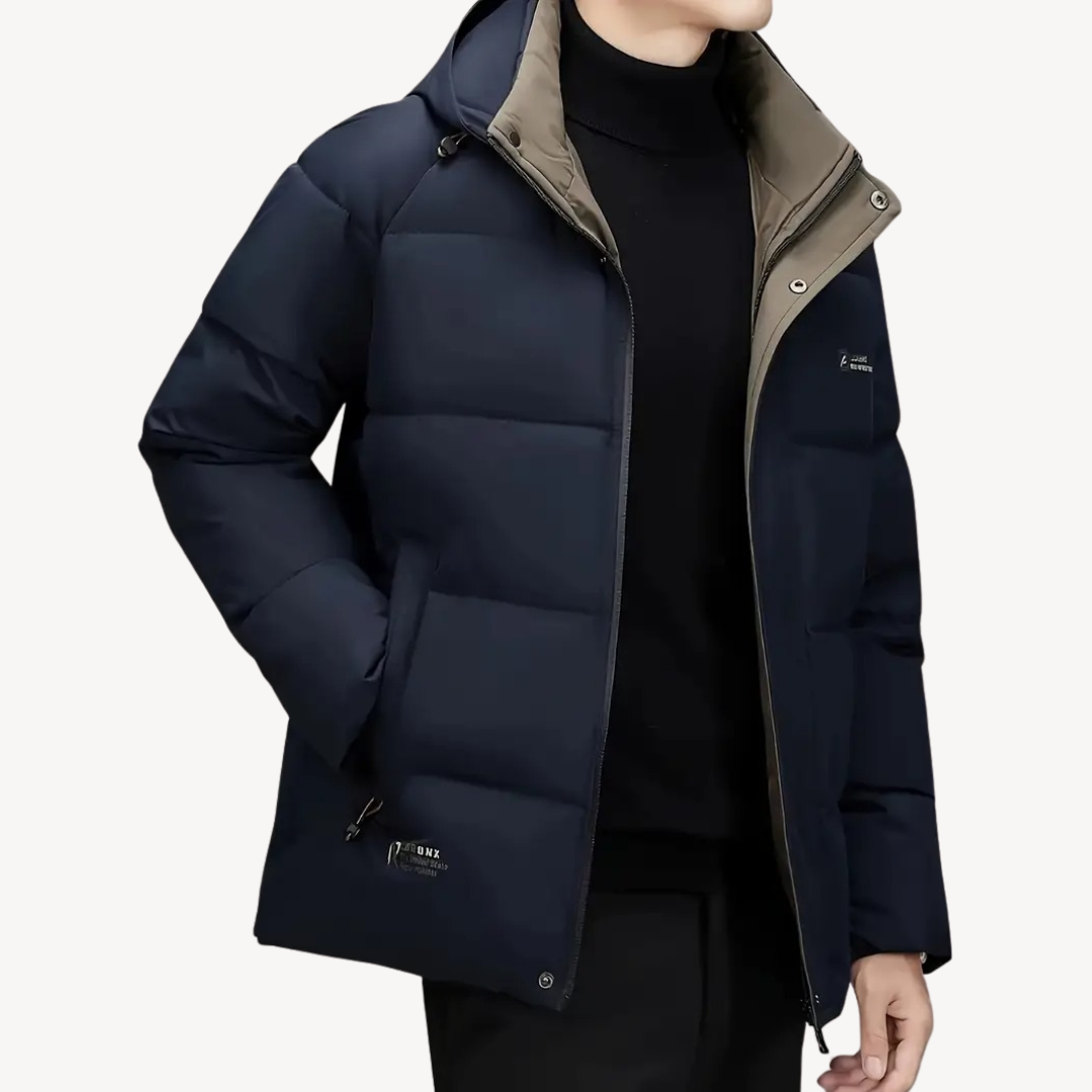 Mens Insulated Puffer Jacket with Hood Technical Fit