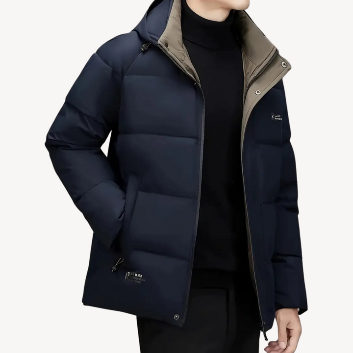 Mens Insulated Puffer Jacket with Hood Technical Fit