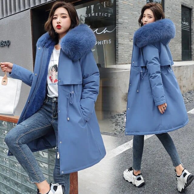 Womens Faux Fur Winter Coat Relaxed Fit
