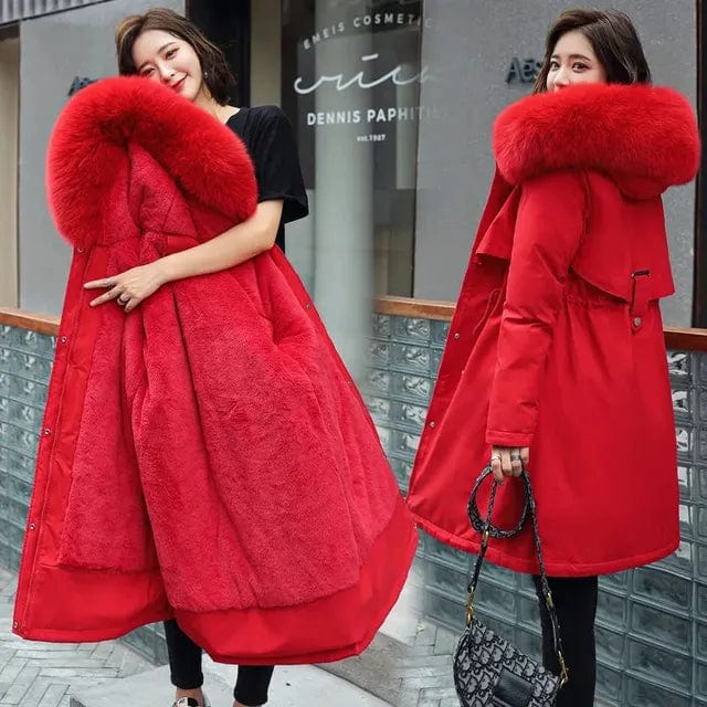Womens Faux Fur Winter Coat Relaxed Fit