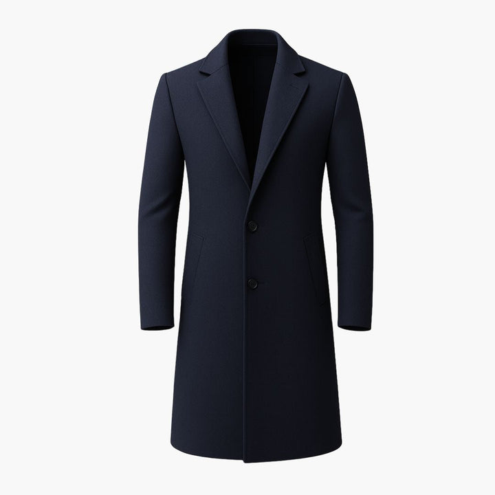 Mens Wool Coat Waterproof Long Smart Casual Fit - BritishMode