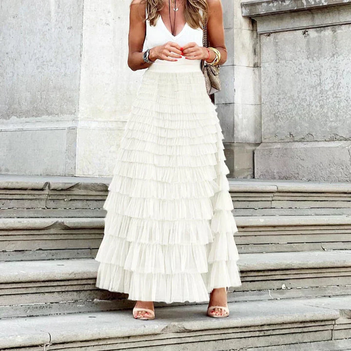 Womens Midi Skirt Lightweight Flowing Relaxed Fit
