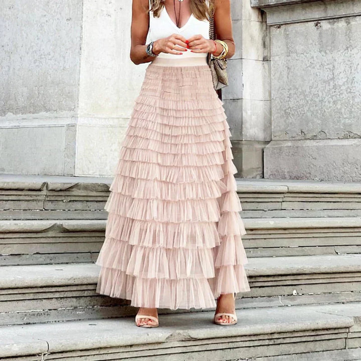 Womens Midi Skirt Lightweight Flowing Relaxed Fit