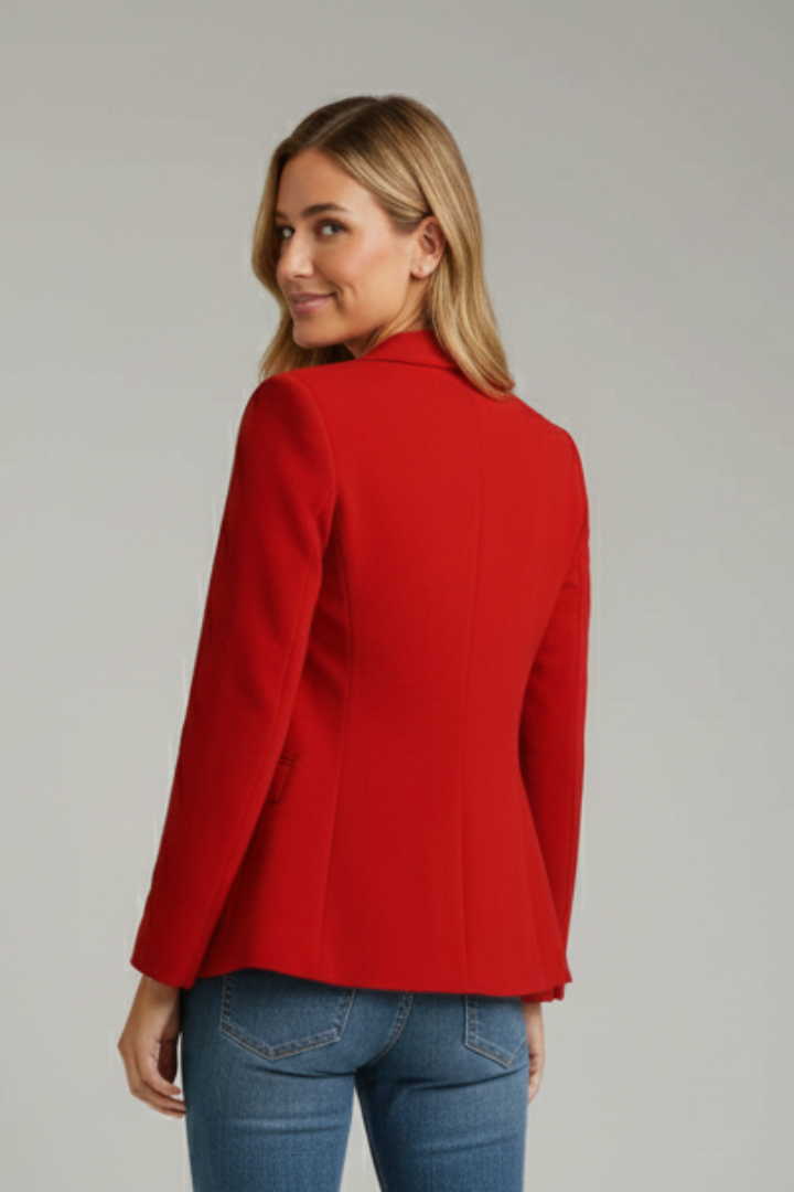 Womens Blazer Notched Lapel Single Button Closure