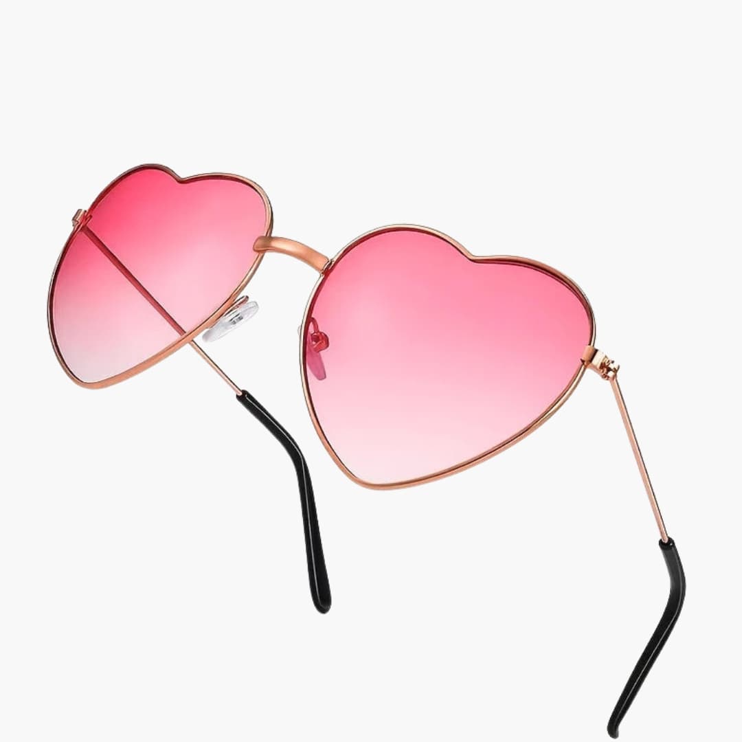 Womens Sunglasses Metal Frame AC Lenses Heart-Shaped - BritishMode
