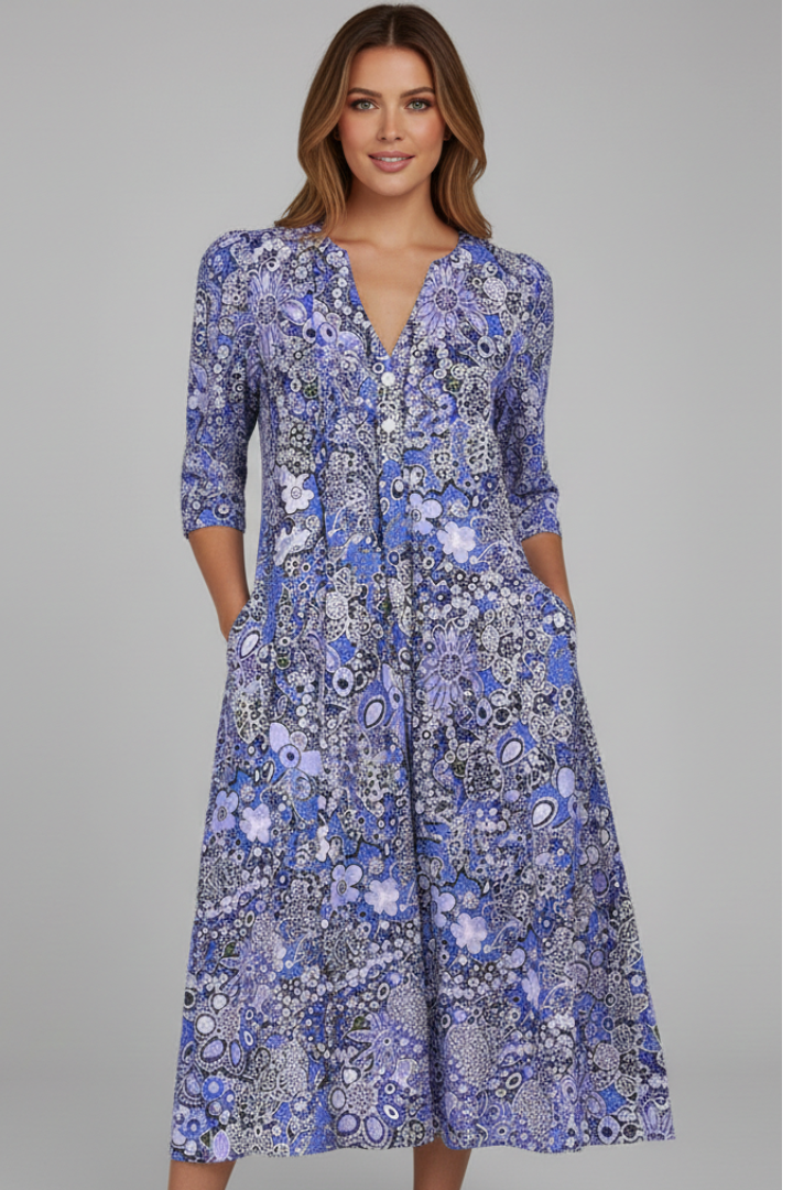 Womens Floral Dress Soft Fabric Relaxed Fit