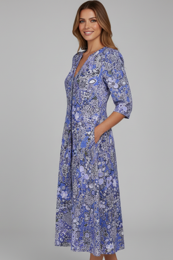 Womens Floral Dress Soft Fabric Relaxed Fit