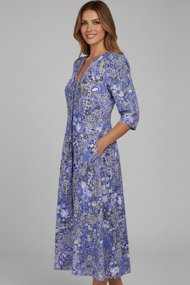 Womens Floral Dress Soft Fabric Relaxed Fit