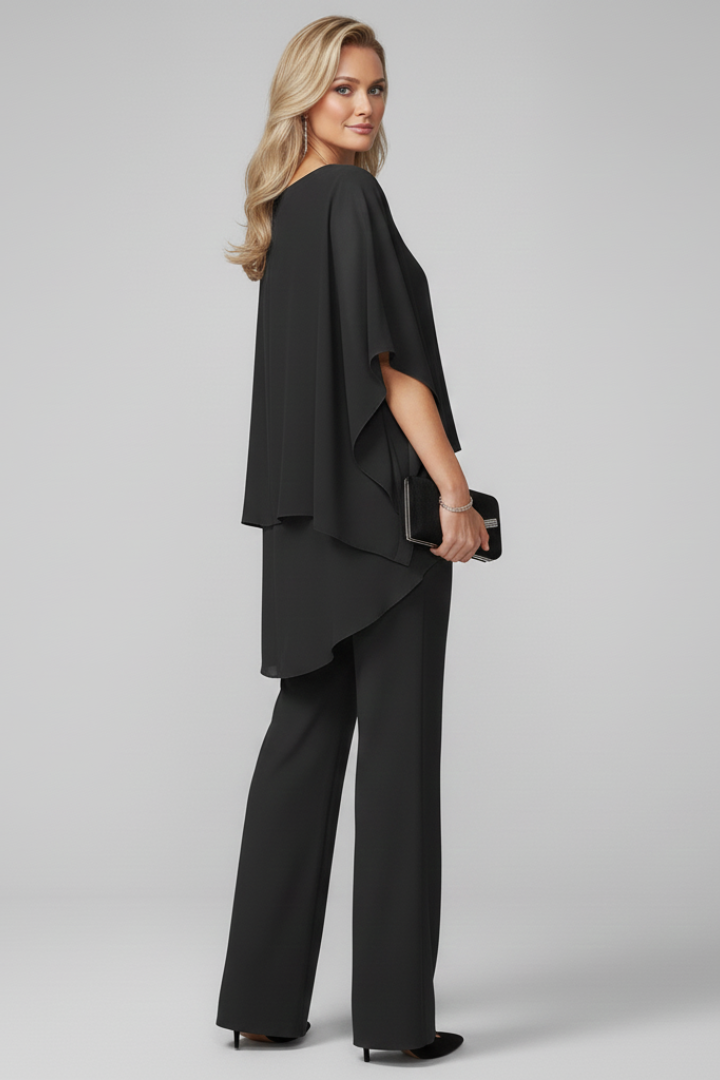 Womens Off-Shoulder Jumpsuit Wide-Leg Flowing Fit
