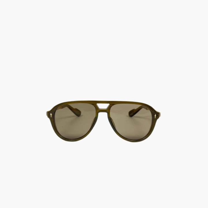 Womens Pilot Sunglasses UV Protection Bold Brow Line - BritishMode