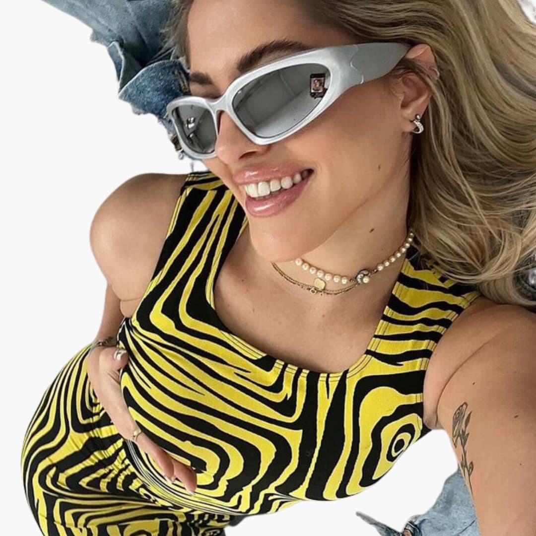 Womens Sunglasses Cat Eye Frame Metal Detail