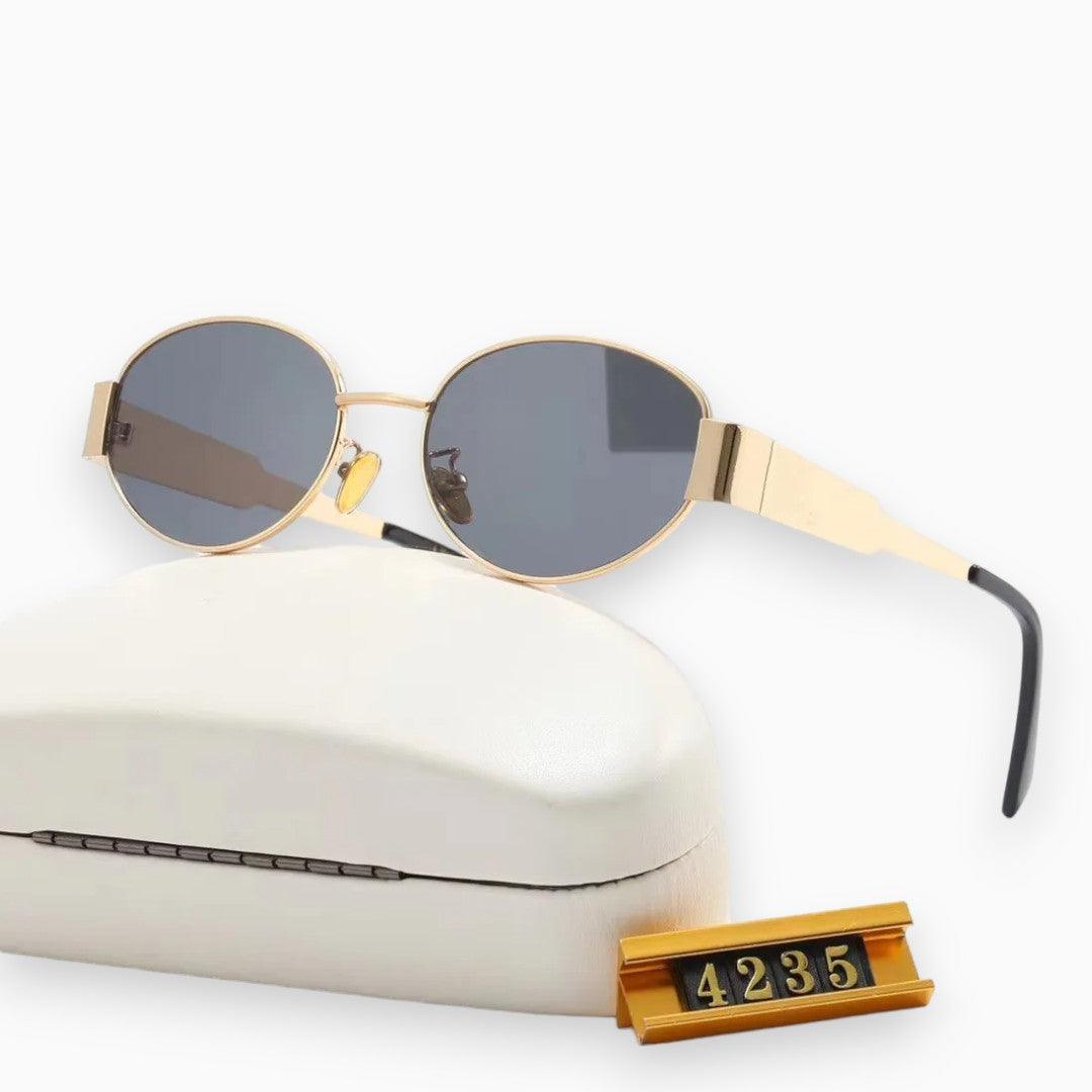 Womens Sunglasses Metal Oval Frame Classic Fit - BritishMode
