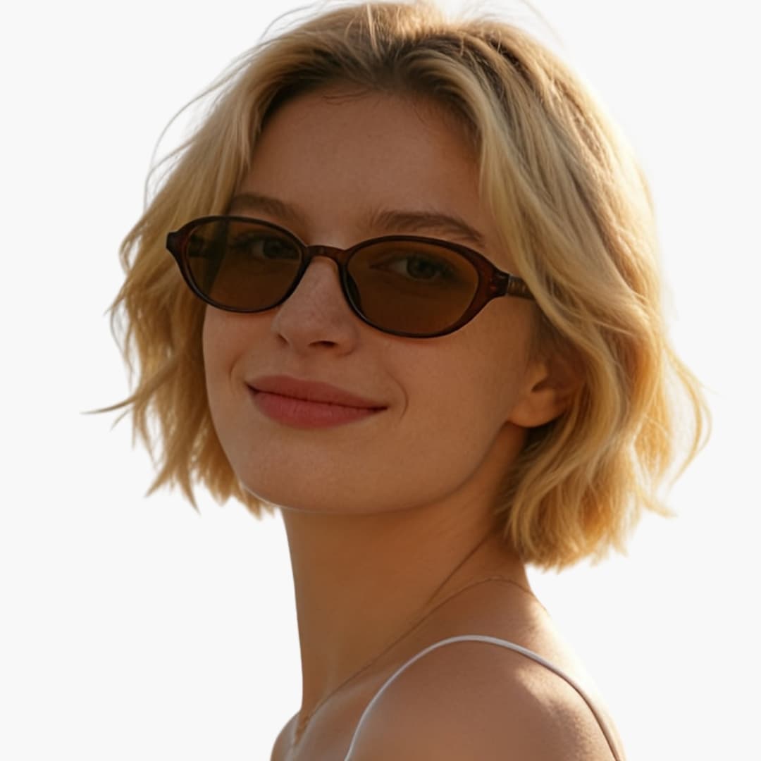 Womens Sunglasses Oval Frame UV400 Protection - BritishMode