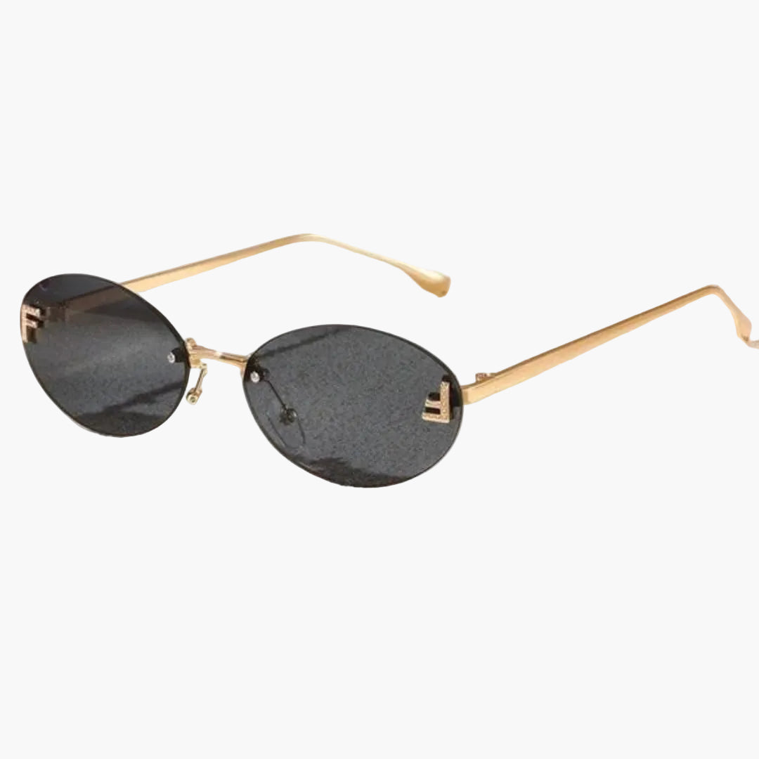 Womens Sunglasses Metal Frame Oval Lens Style - BritishMode