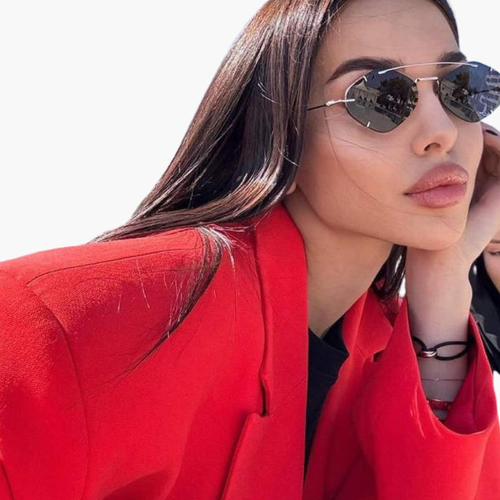 Womens Sunglasses Rimless Design Geometric Lenses
