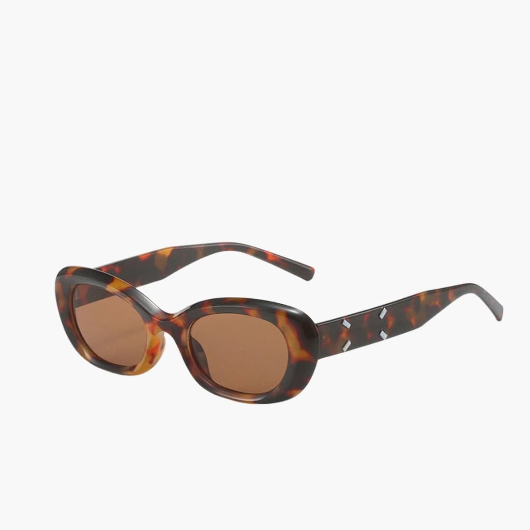 Womens Sunglasses Rounded Square Frame Patterned Design - BritishMode