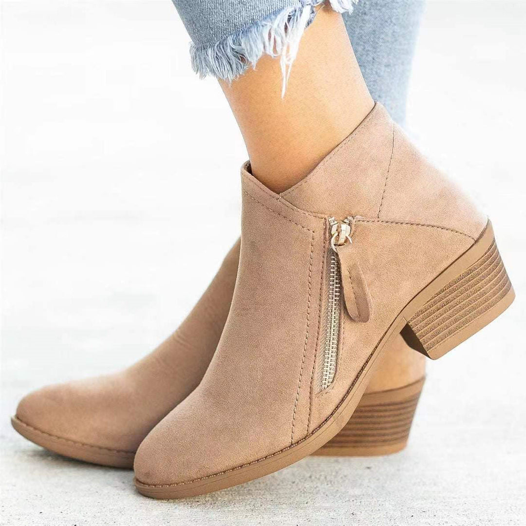 Womens Ankle Boots Suede-Like Material Classic Fit