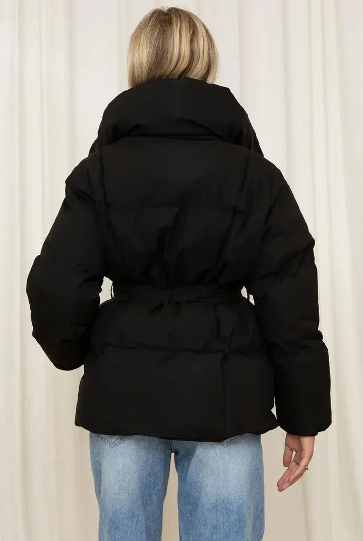 Womens Puffer Coat Insulated Warm Fitted