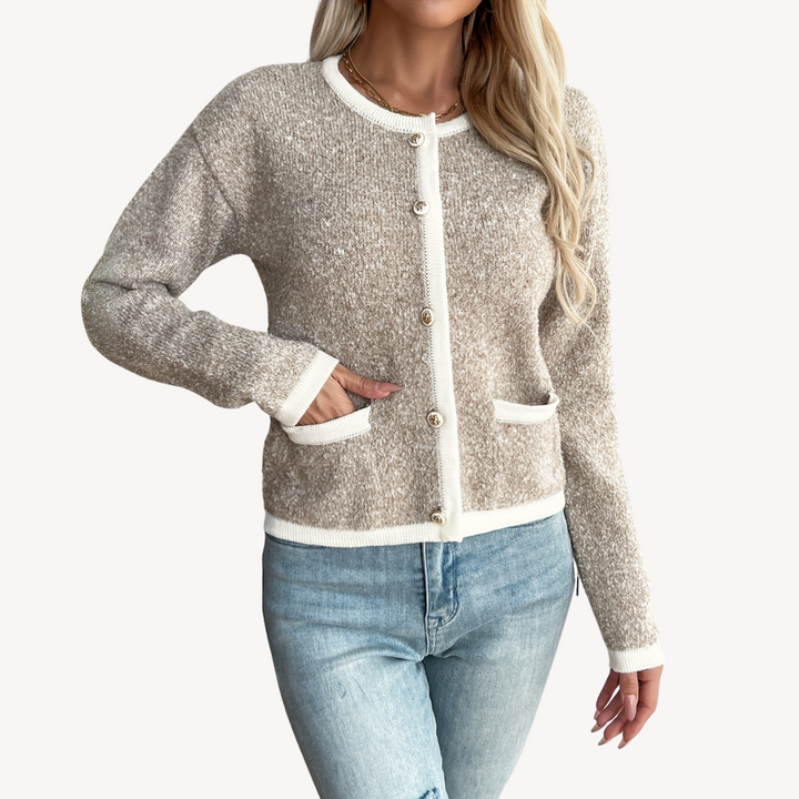 Womens Oversized Knit Sweater Button-Up Style