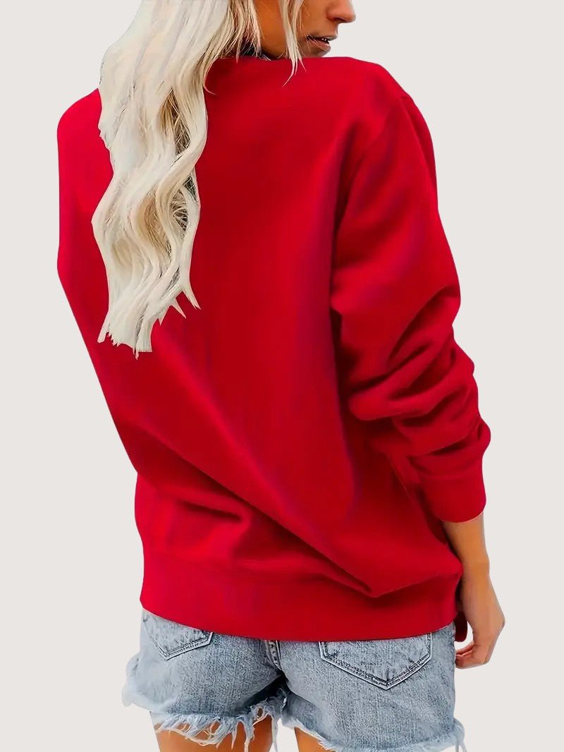 Womens Sweatshirt Cotton Relaxed Fit Novelty Design