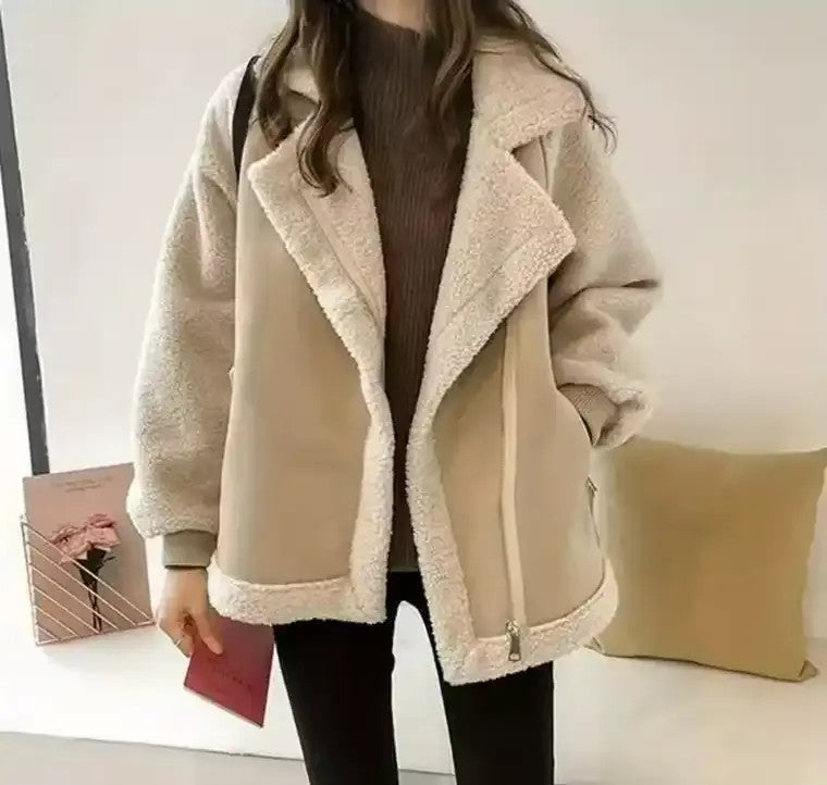 Womens Short Jacket Two-Tone Design - BritishMode