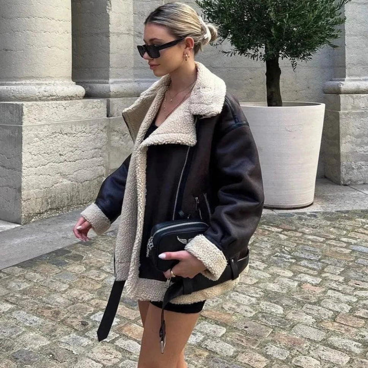 Womens Synthetic Fur Parka Jacket Double Zip - BritishMode