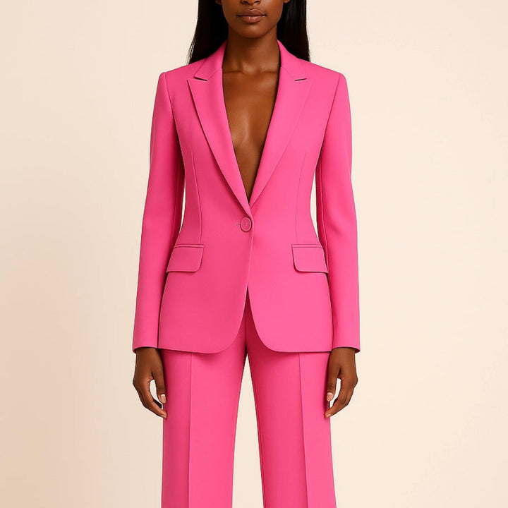 Womens Office Suit Long Jacket Set Elegant Fit