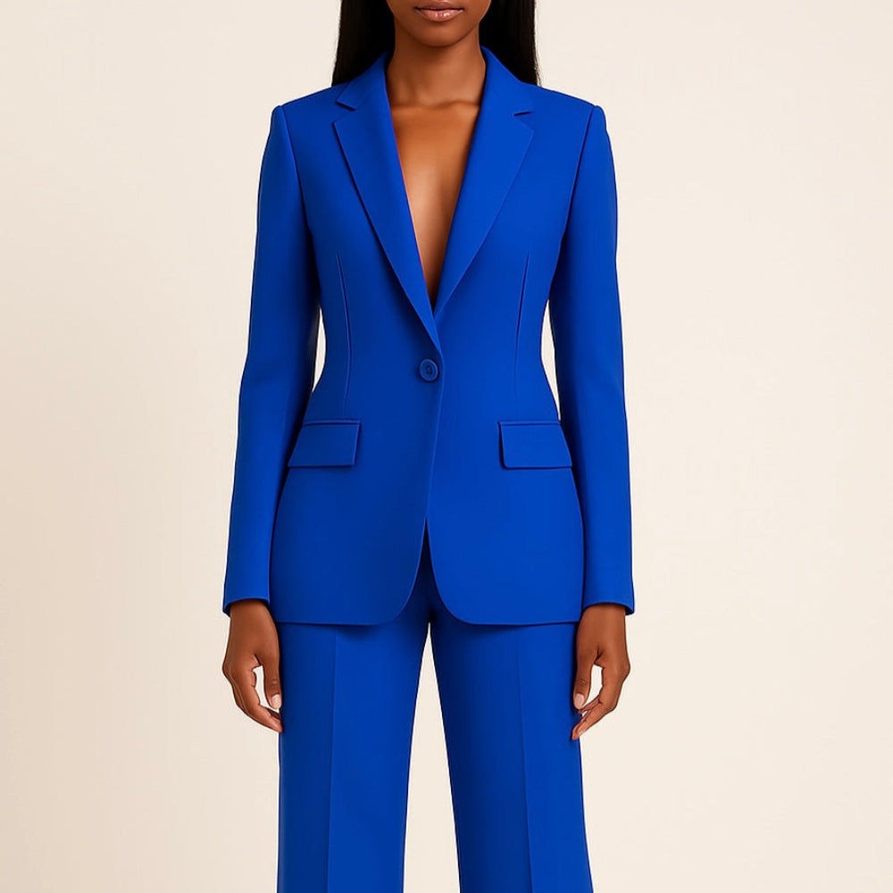 Womens Office Suit Long Jacket Set Elegant Fit