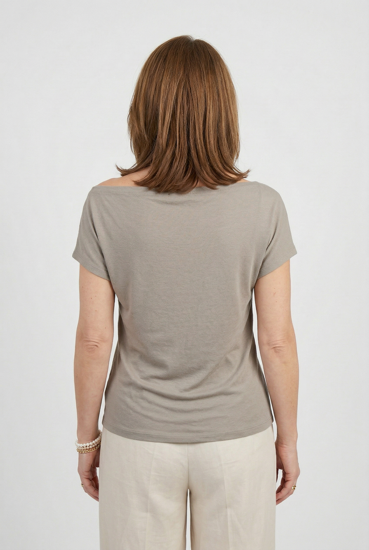 Womens Draped Neck Top Evening Style