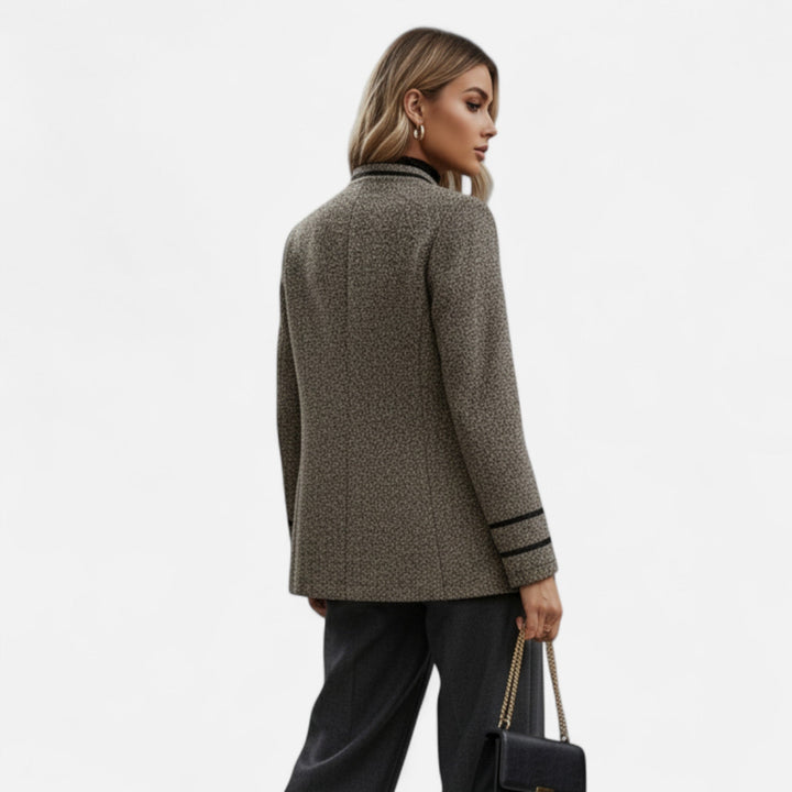 Womens Blazer Textured Double-Button Tailored Fit