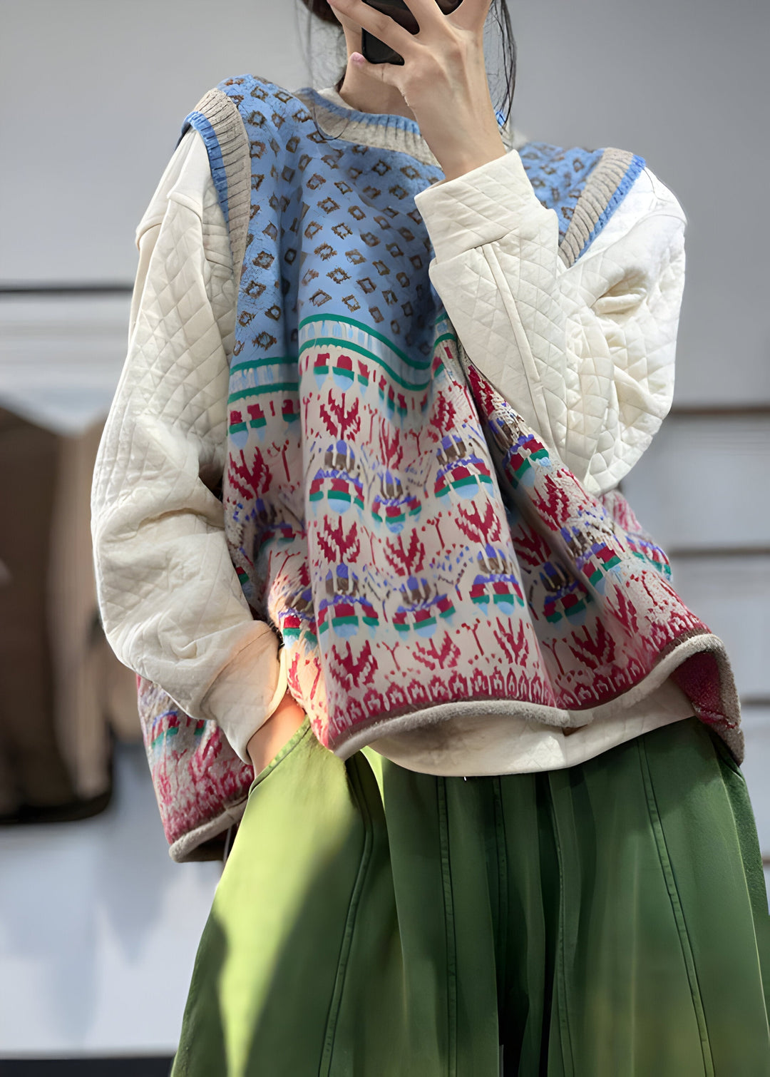 Womens Vest Jacket Patterned Fit - BritishMode