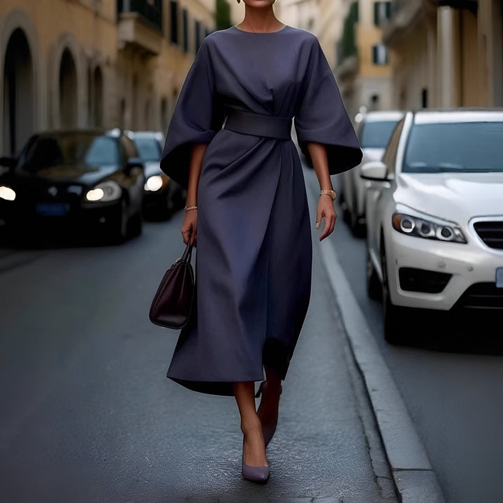 Womens Summer Dress Flowing Fit Waistline - BritishMode