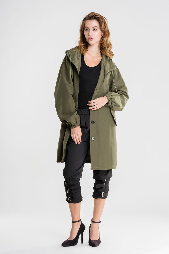 Womens Raincoat Hooded A-Line Fit