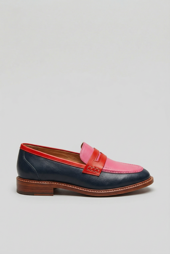 Womens Loafers Leather Penny Strap Slip-On - BritishMode
