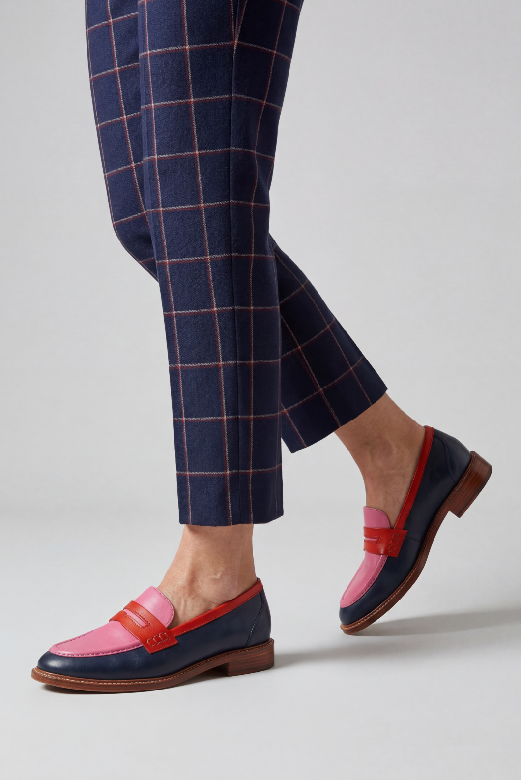 Womens Loafers Leather Penny Strap Slip-On