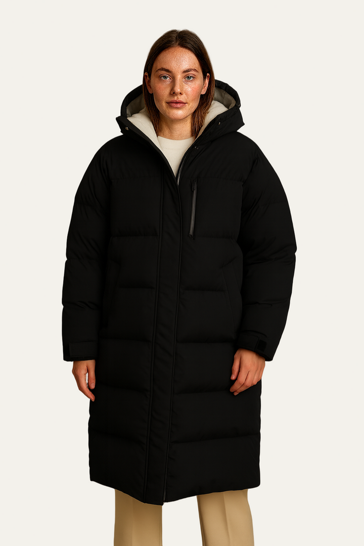 Womens Quilted Long Puffer Coat Oversized Fit - BritishMode