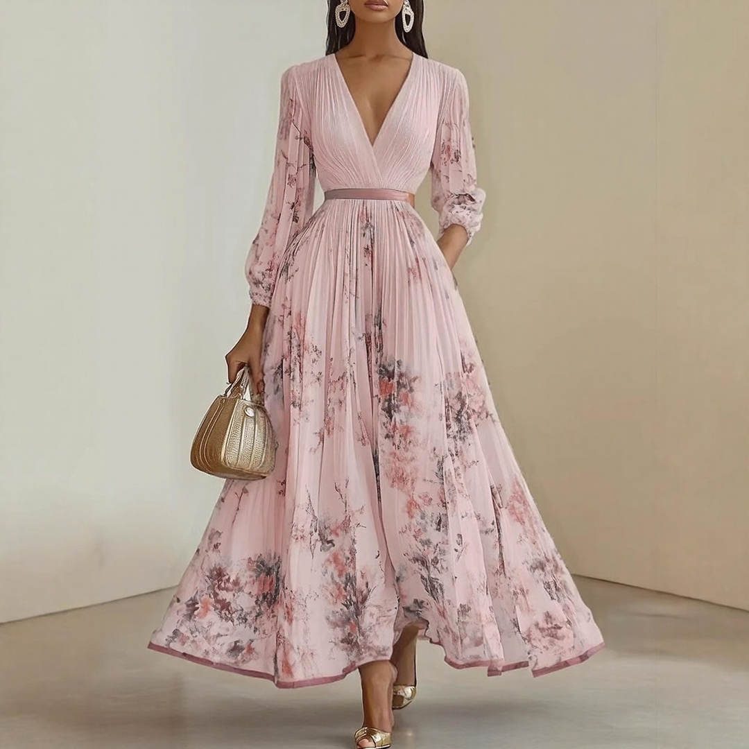 Womens Maxi Dress Pleated Design Lightweight Summer Style