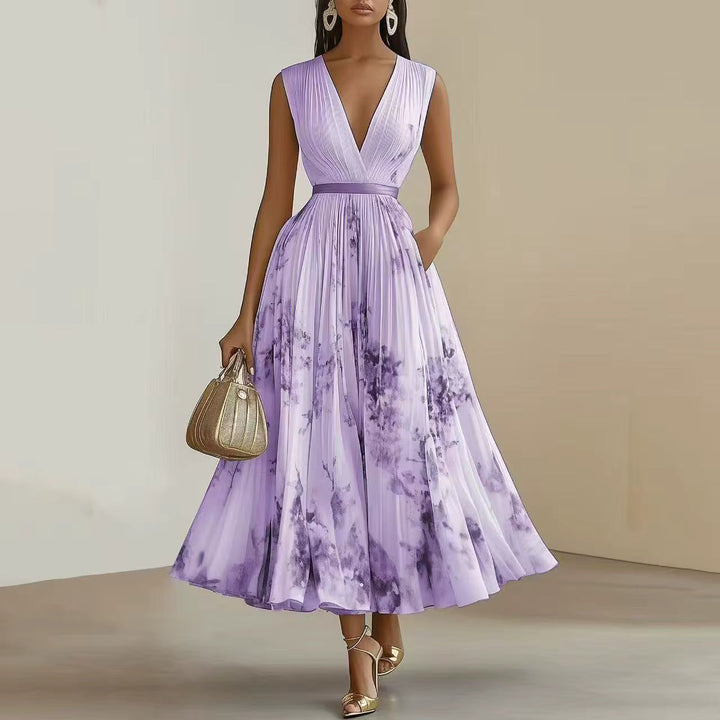 Womens Maxi Dress Pleated Design Lightweight Summer Style
