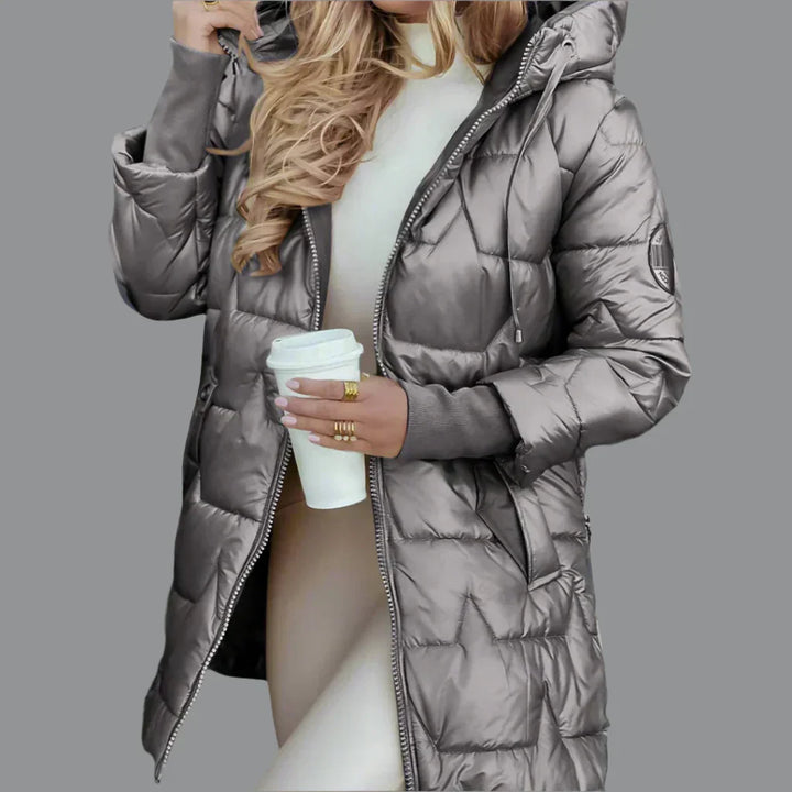Womens Down Parka Jacket with Hood Warm