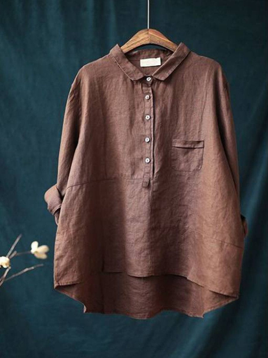 Womens Button Front Shirt Classic Fit - BritishMode