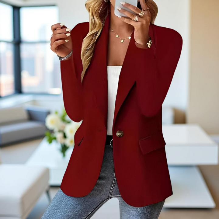 Womens Classic One-Button Jacket Tailored Fit