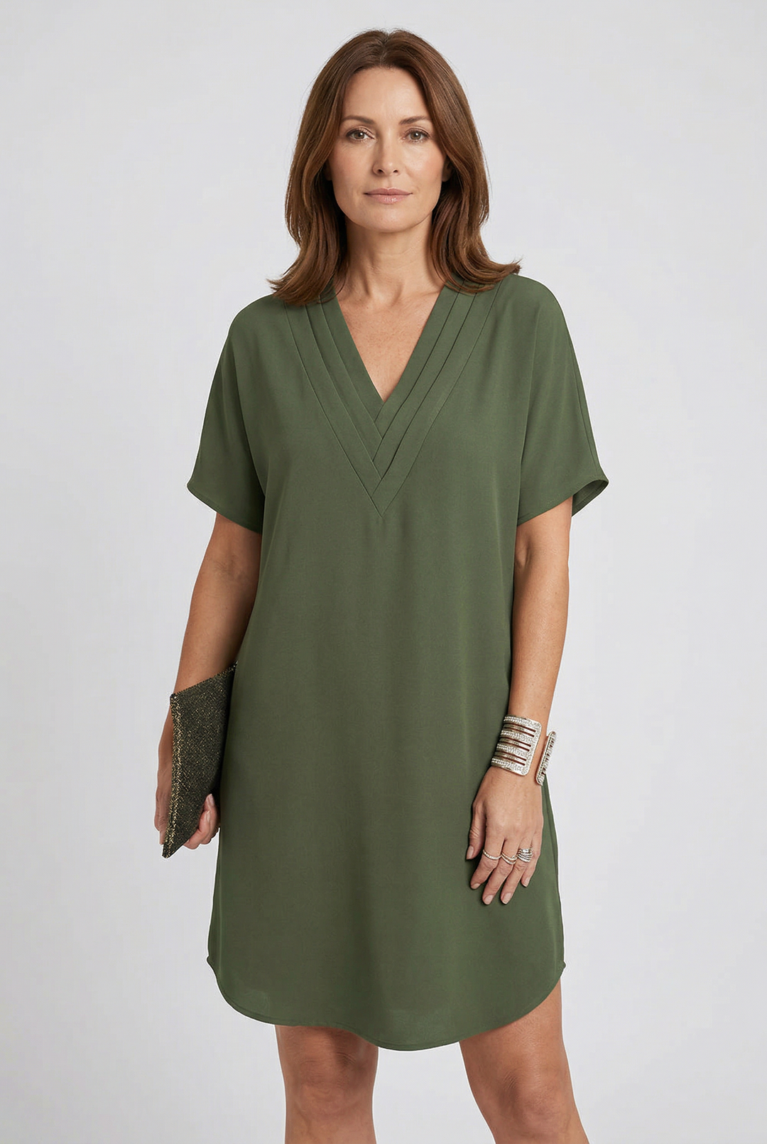 Womens Summer Dress V-Neck Short Sleeve - BritishMode