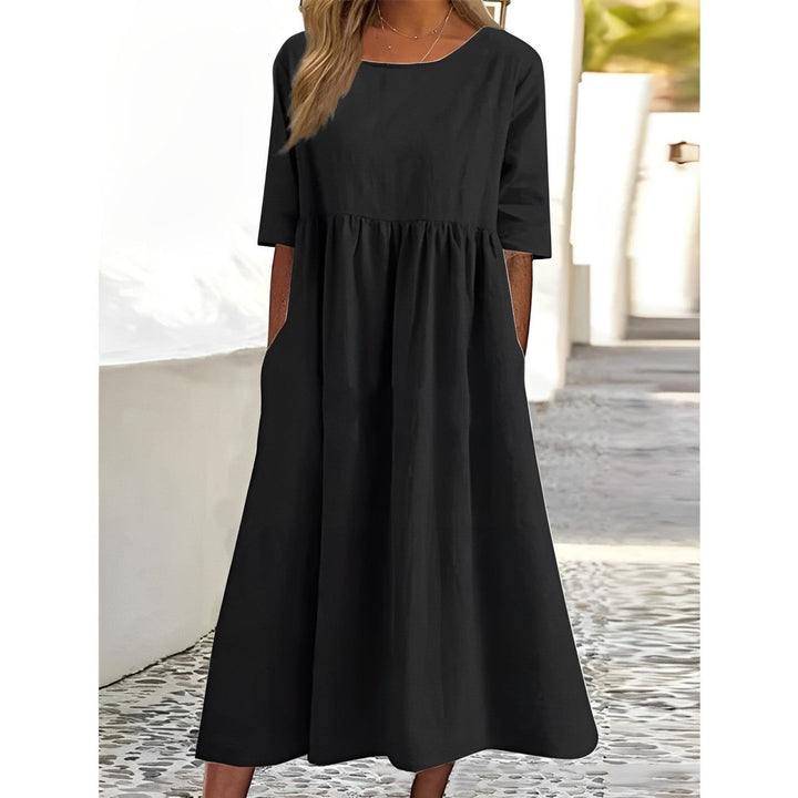 Womens A-Line Dress Knee Length Simple Style