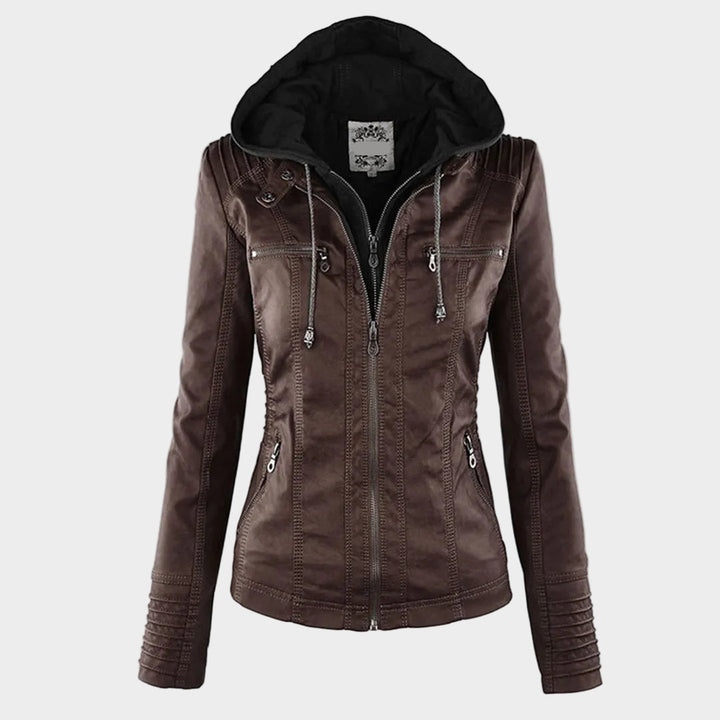 Womens Leather Coat Rainproof Fleece Lined