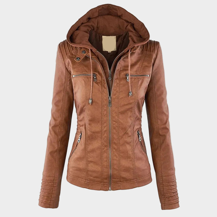 Womens Leather Coat Rainproof Fleece Lined