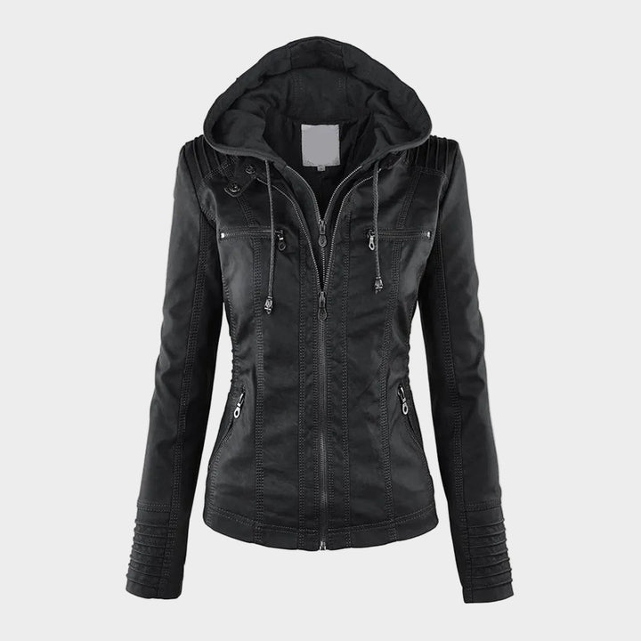 Womens Leather Coat Rainproof Fleece Lined