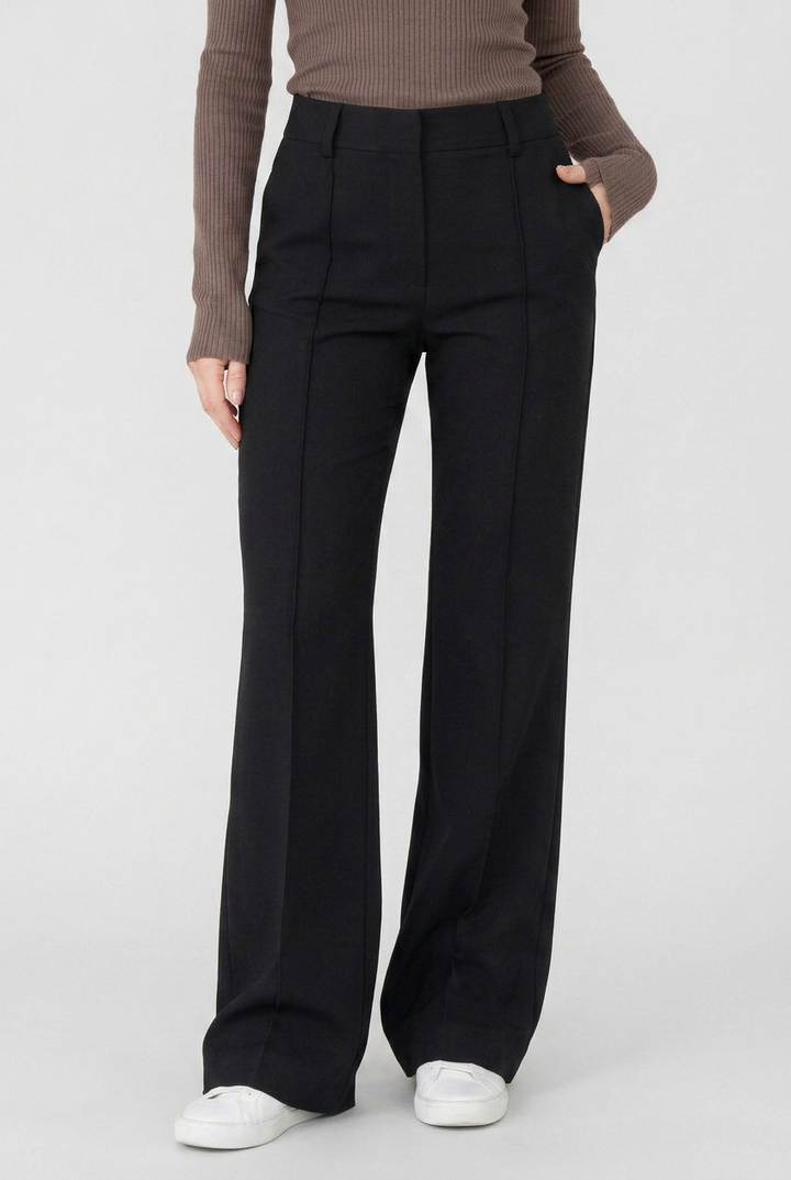 Womens Wide Leg Trousers High Waist Relaxed Fit - BritishMode